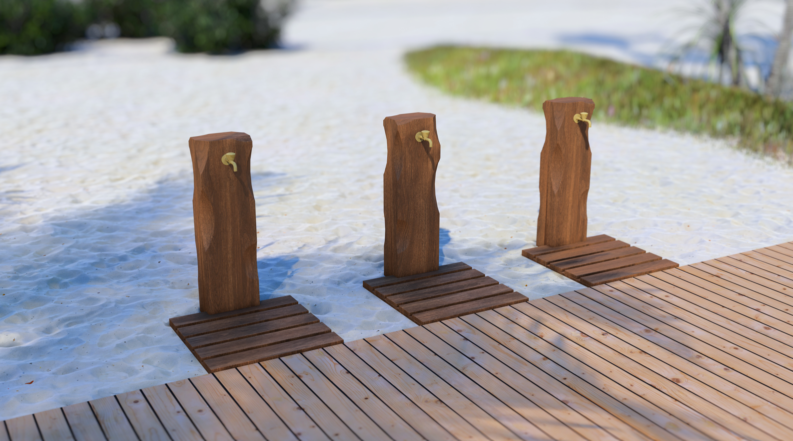 Wood Foot Shower