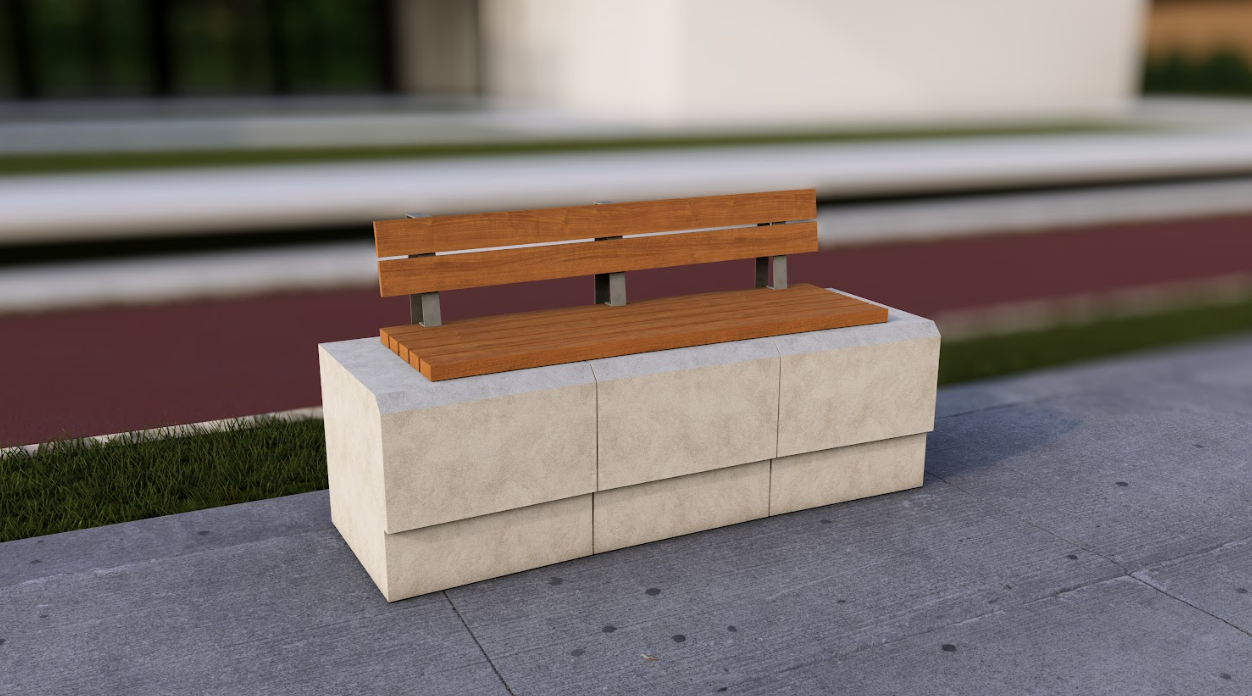 Three Blocks In/Out Bench